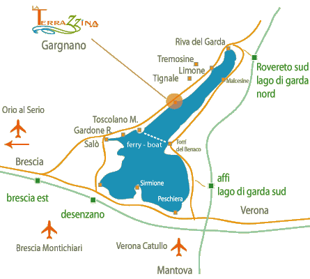 Cartina del lago di Garda